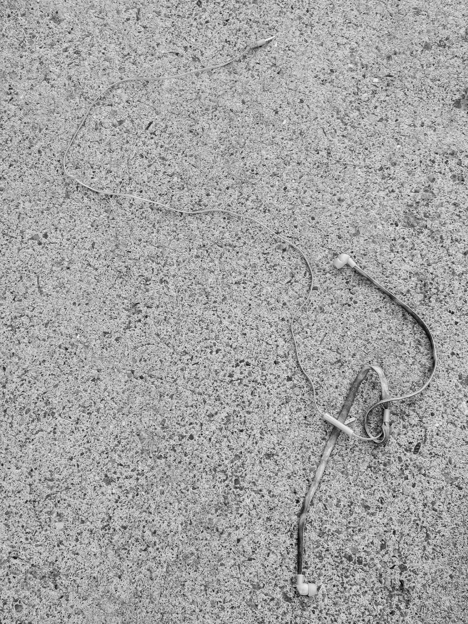 Earphone Detritus on Sidewalk